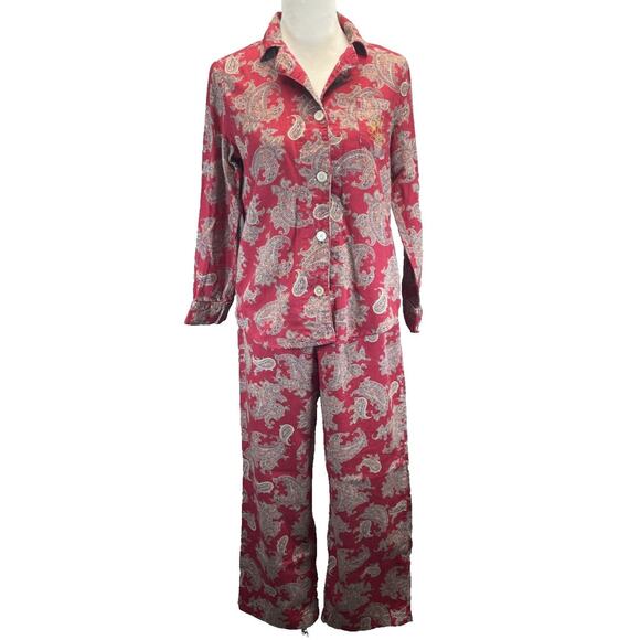 Lauren Ralph Lauren Other - Lauren Ralph Lauren Paisley Pajama Set Women Size Medium Loungewear Red/Maroon
